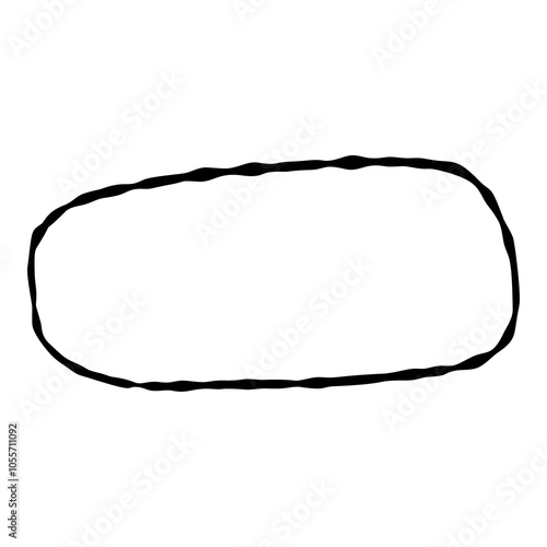 Outline hand painted frame doodle PNG isolated shape. Hand drawn line shape. Simple stroke grunge icon. Minimalist cartoon playful shape logo