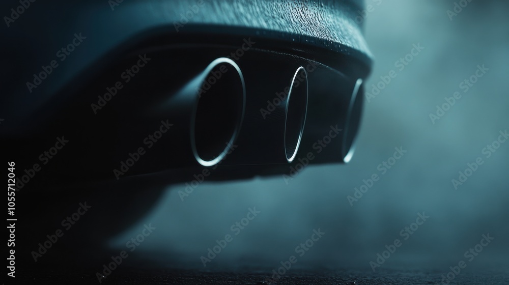 car exhaust pipe with a subtle smoke trail, detailed textures, contrasting tones car exhaust pipe with a subtle smoke trail, detailed textures, contrasting tones
