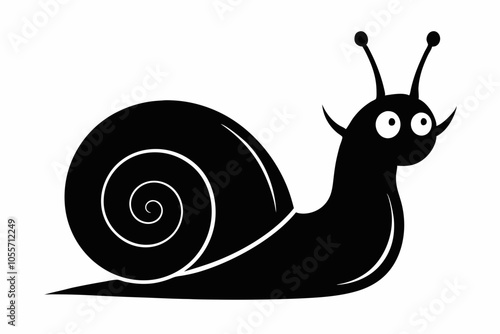 Sea snail silhouette vector illustration, snail icon symbol