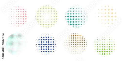 Colorful dotted pattern design featuring circles in varying shades and sizes