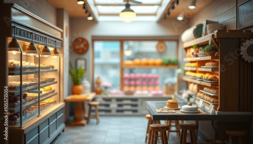 Charming bakery interior with fresh pastries and cozy ambiance