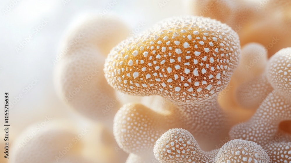 Close-up of Delicate White and Orange Mushrooms Close-up of Delicate White and Orange Mushrooms