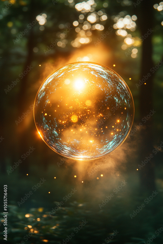 iridescent soap bubble in the forest iridescent soap bubble in the forest