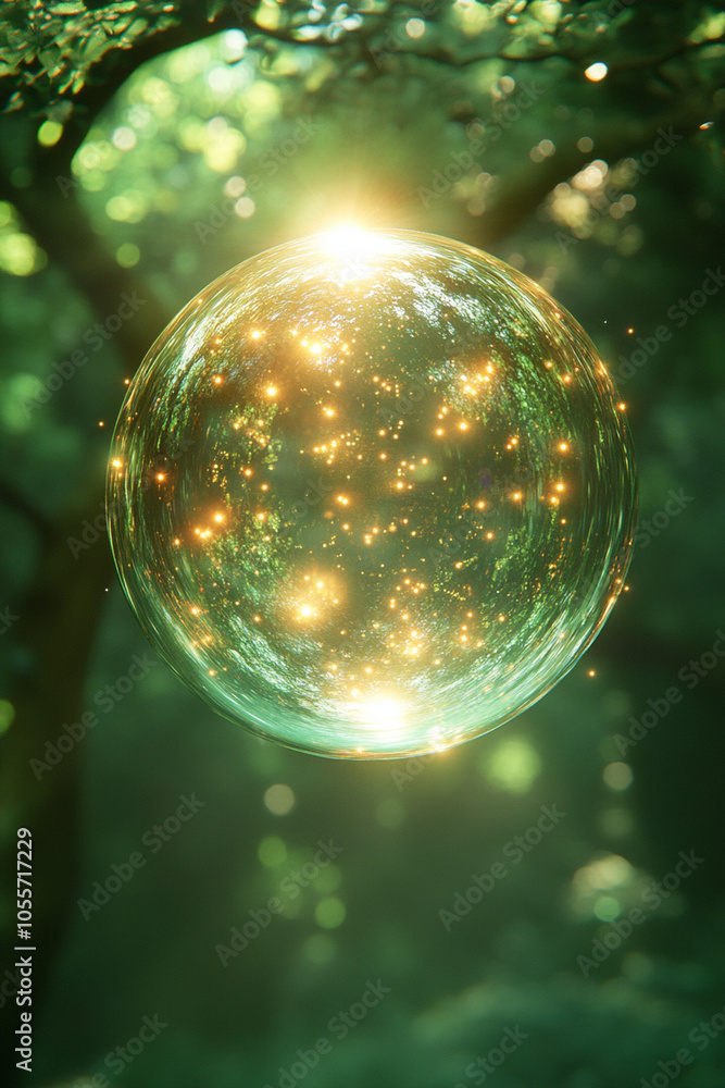 iridescent soap bubble in the forest iridescent soap bubble in the forest