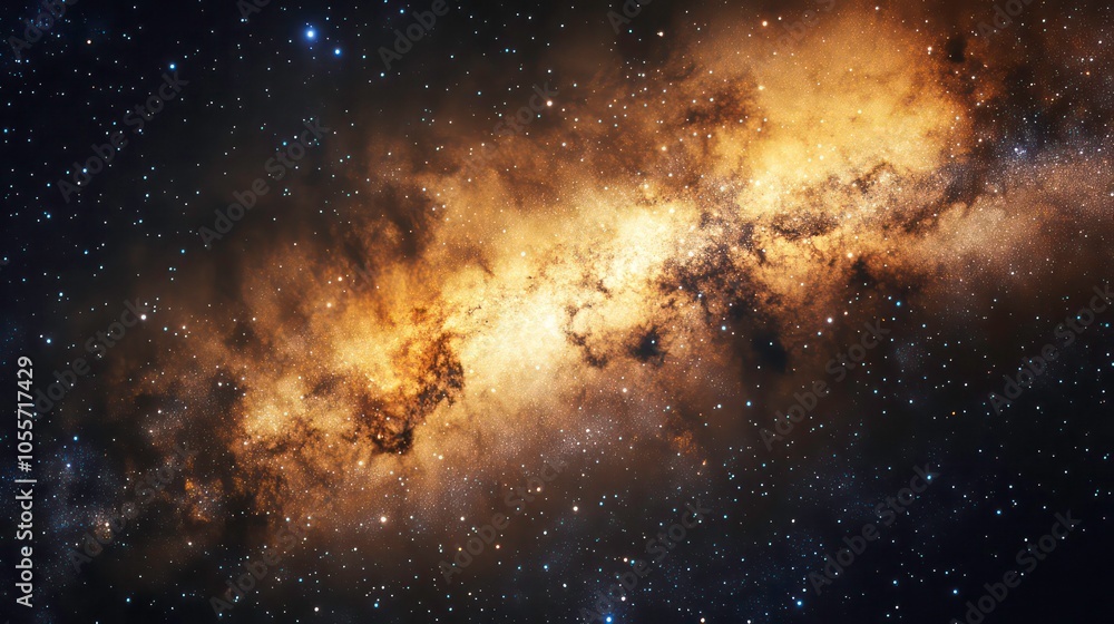 A stunning view of a galaxy filled with stars and cosmic dust. A stunning view of a galaxy filled with stars and cosmic dust.