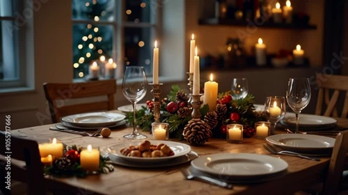 table setting for christmas dinner