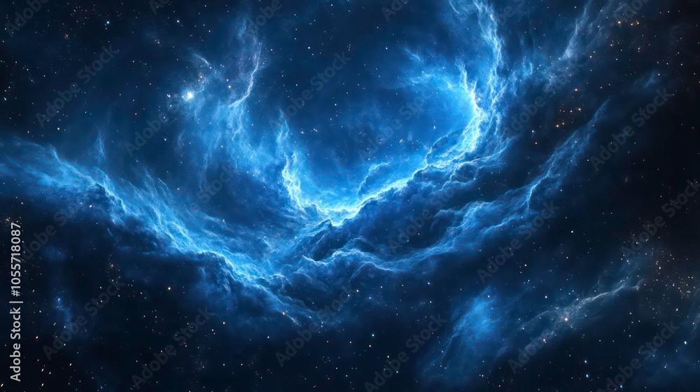 A stunning cosmic scene featuring swirling clouds of blue and purple in space. A stunning cosmic scene featuring swirling clouds of blue and purple in space.