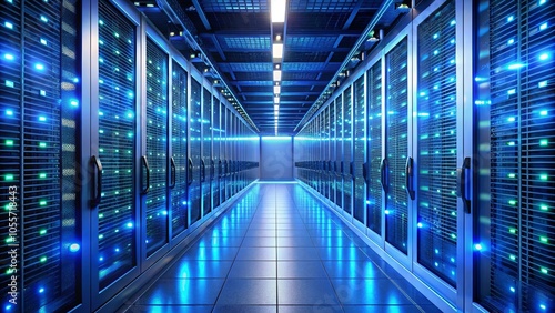 High-Powered Server Hallway in Data Center