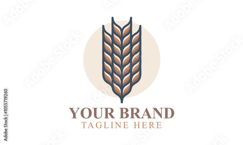 Simple wheat food logo bakery food logo design grain logo vector art  food symbol