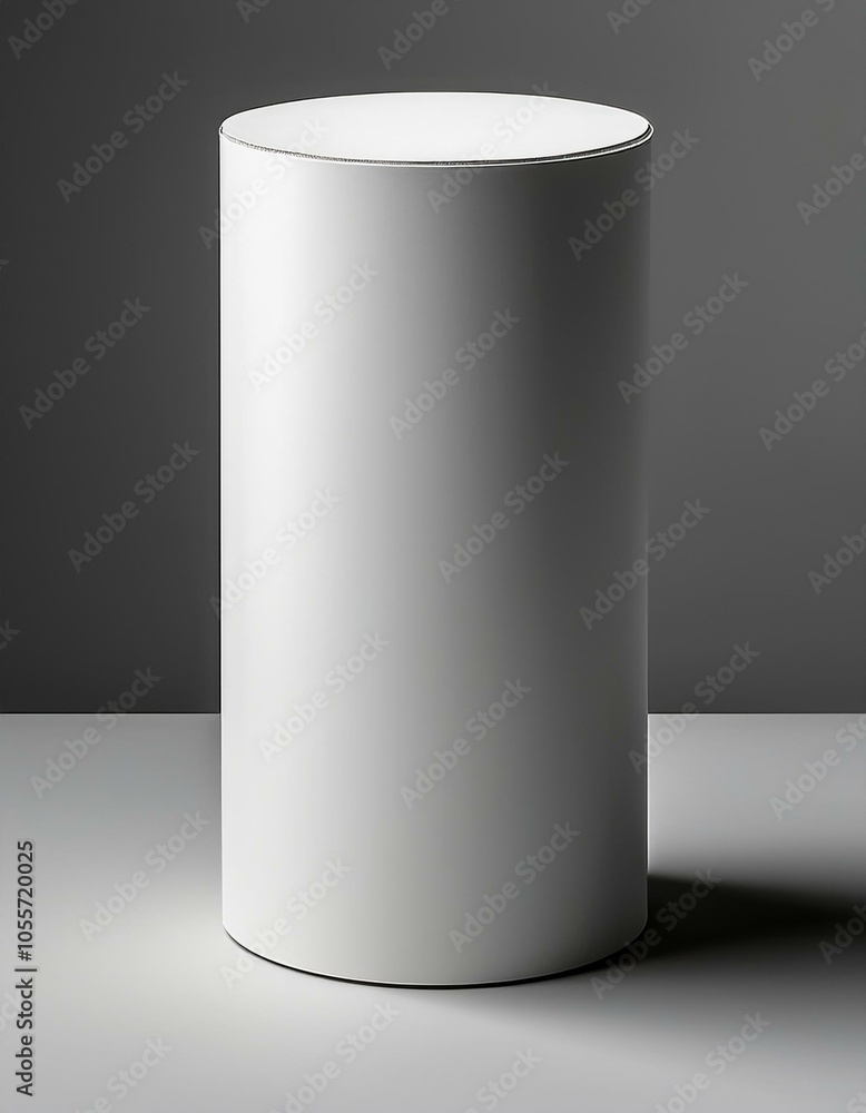 HD 3D Render of Minimalist Cylinder Cardboard Box Mock-Up on Pure White Background HD 3D Render of Minimalist Cylinder Cardboard Box Mock-Up on Pure White Background