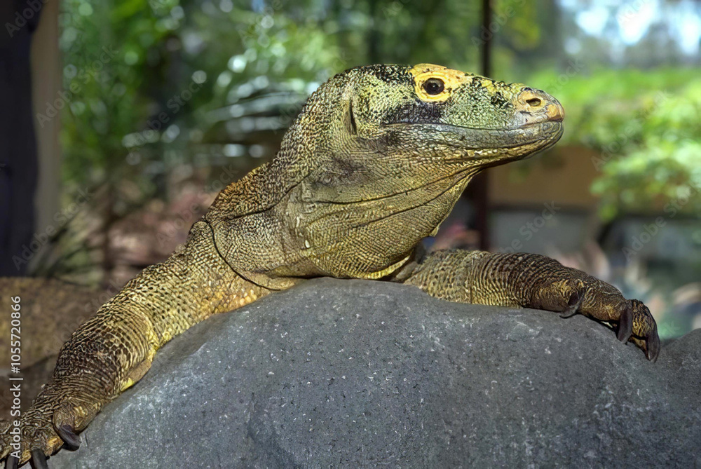Lizard basking under the sun in its natural habitat Lizard basking under the sun in its natural habitat