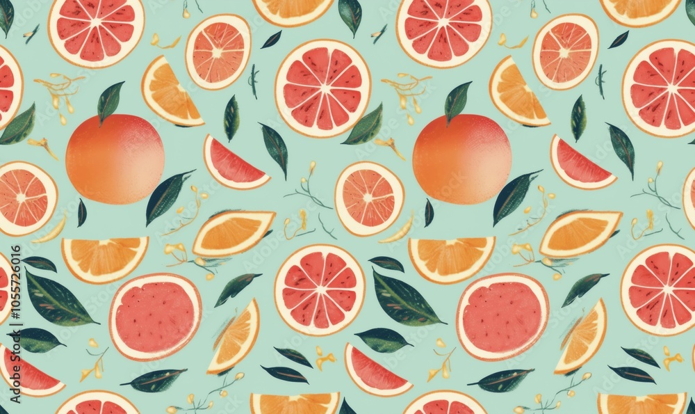 Vibrant Citrus Fruit Pattern Design for Backgrounds Vibrant Citrus Fruit Pattern Design for Backgrounds