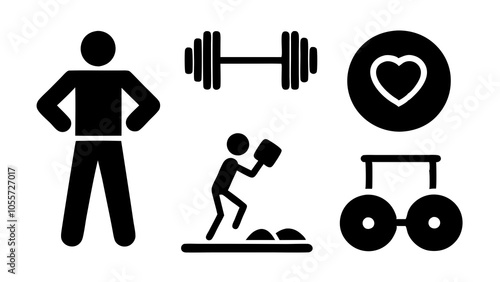 fitness icon set