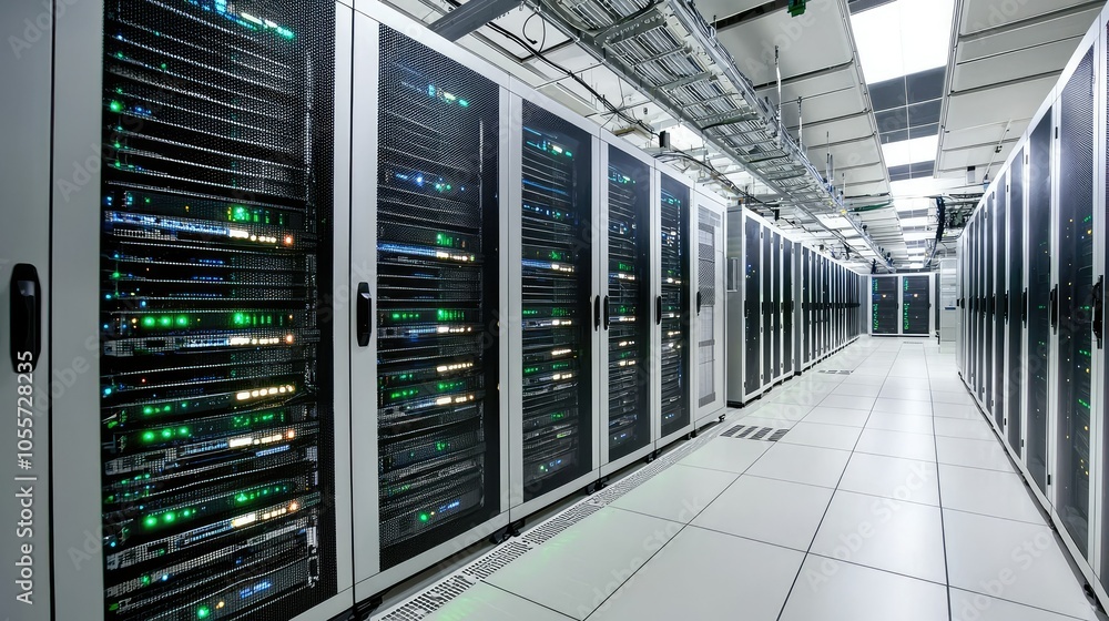 Fototapeta premium Modern Data Center with Advanced Server Technology