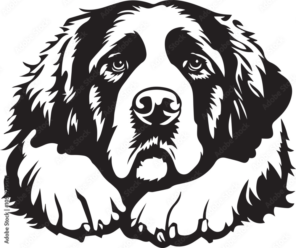 adorable illustration of a Saint Bernard dog adorable illustration of a Saint Bernard dog