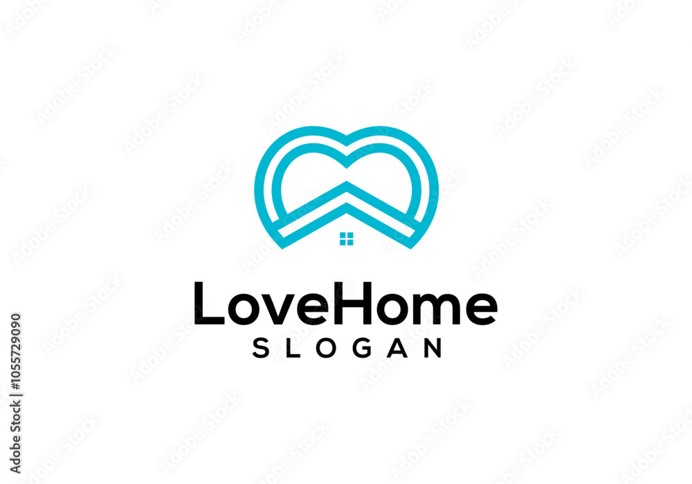 House of Love Logo Design Vector Template. House of Love Logo Design Vector Template.