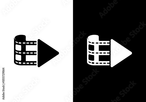vector logo design logo film reel play button. sign symbol.