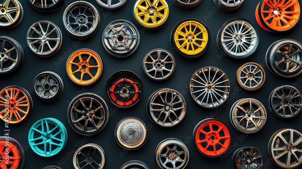 Various Artistic Representations of Car Wheels Various Artistic Representations of Car Wheels