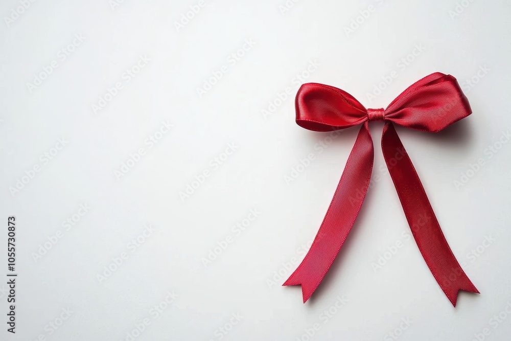 Perfect Red Ribbon Bow Isolated on White Background Perfect Red Ribbon Bow Isolated on White Background