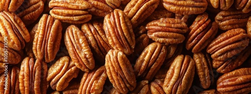 Background with roasted pecans.