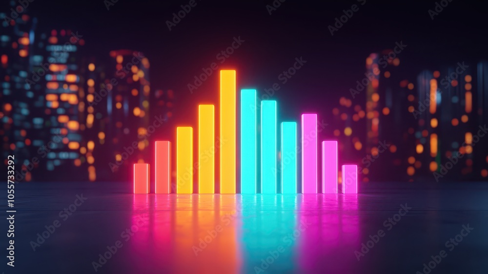 A glowing bar chart illustrating financial growth set against a dynamic, modern background. A glowing bar chart illustrating financial growth set against a dynamic, modern background.