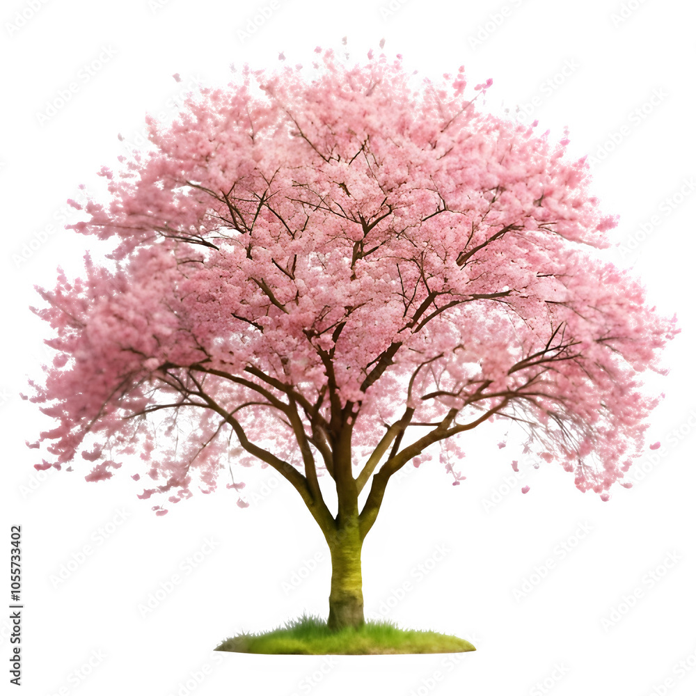 Blooming cherry blossom tree on transparent background Blooming cherry blossom tree on transparent background
