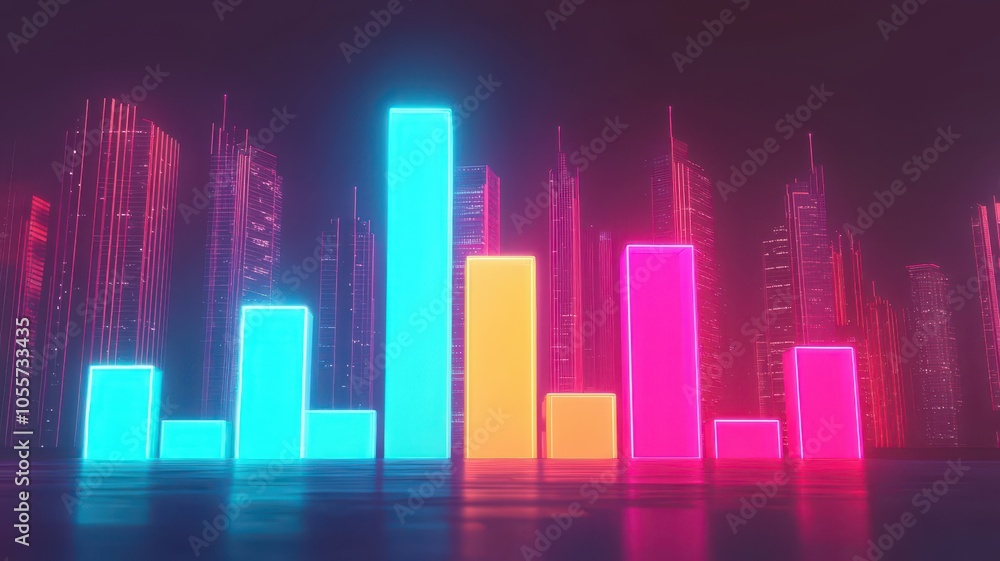 A glowing bar chart illustrating financial growth set against a dynamic, modern background. A glowing bar chart illustrating financial growth set against a dynamic, modern background.