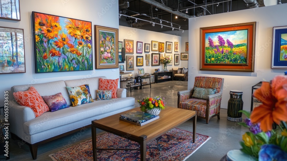 Bright and Airy Art Gallery Interior Scene Bright and Airy Art Gallery Interior Scene
