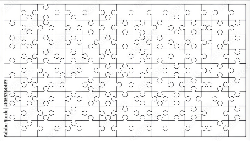 Jigsaw Puzzle blank template with 150 pieces for creative design projects and activities Jigsaw Puzzle blank template with 150 pieces for creative design projects and activities
