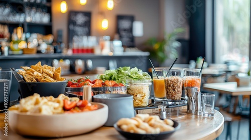 Tranquil Snack Bar Scene with Fresh Ingredients