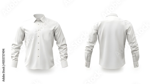 Mockup of Long Sleeve White Shirt Template