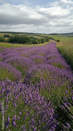 Tranquil Lavender Field in Full Bloom