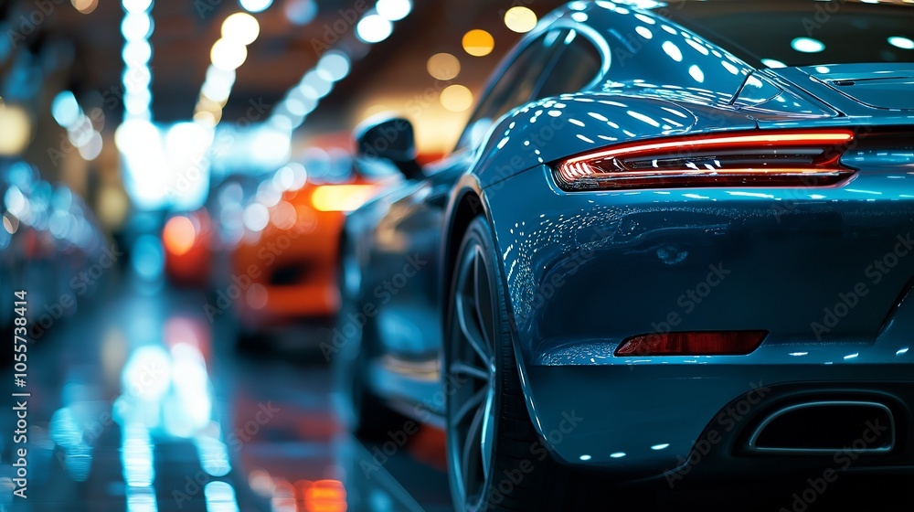 new cars parking, new cars in the showroom, waiting for sales new cars parking, new cars in the showroom, waiting for sales