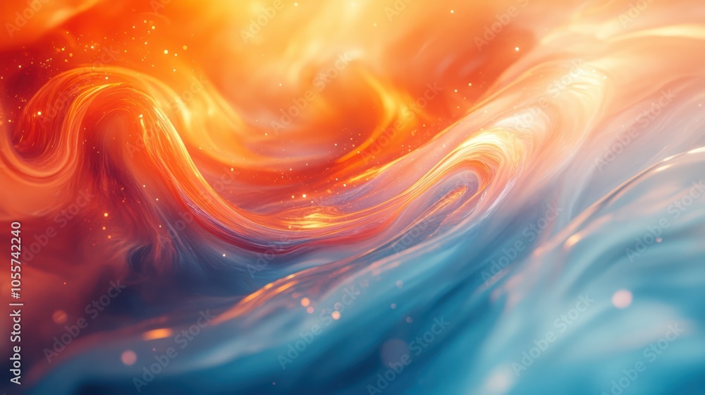 Abstract swirling background with orange, red, and blue colors. Abstract swirling background with orange, red, and blue colors.