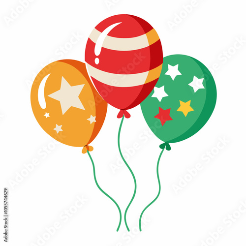 Christmas balloons vector illustration on white background