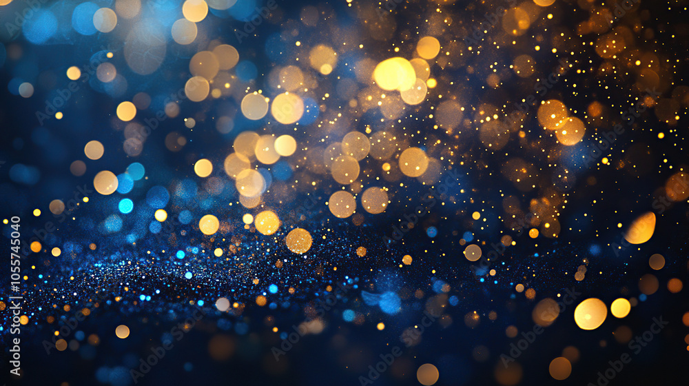 Magical Twirl of Blue and Gold Glittering Lights Magical Twirl of Blue and Gold Glittering Lights