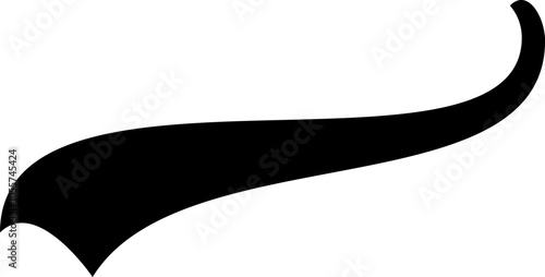 Black waving banner ribbon on white background for your design needs. Great for projects.