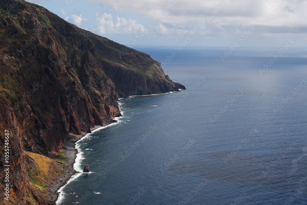 cliffs of the Ponta do Pargo Lighthouse Viewpoint; viewpoint is located at Ponta da Vigia, the westernmost cape of the island (Madeira, Portugal)
