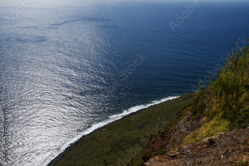 Obraz na płótnie cliffs of the Ponta do Pargo Lighthouse Viewpoint; viewpoint is located at Ponta da Vigia, the westernmost cape of the island (Madeira, Portugal) w salonie