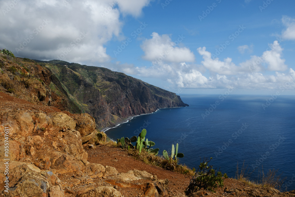 cliffs of the Ponta do Pargo Lighthouse Viewpoint; viewpoint is located at Ponta da Vigia, the westernmost cape of the island (Madeira, Portugal)
