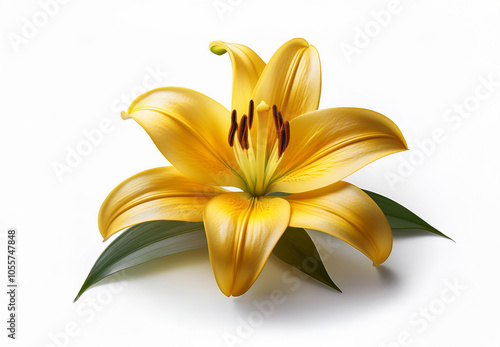 Lily isolated, lily on white background, Lily flower isolated, Lilyum Flower isolated on white background photo