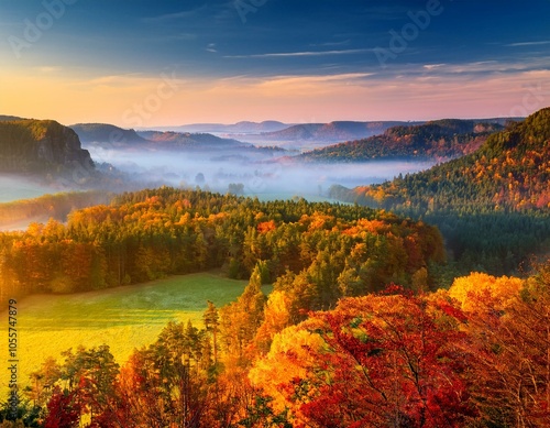 Autumn vibes in nice Czech nature photo