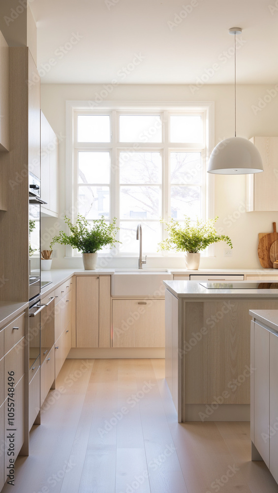 Fototapeta premium Kitchen interior with sunlight