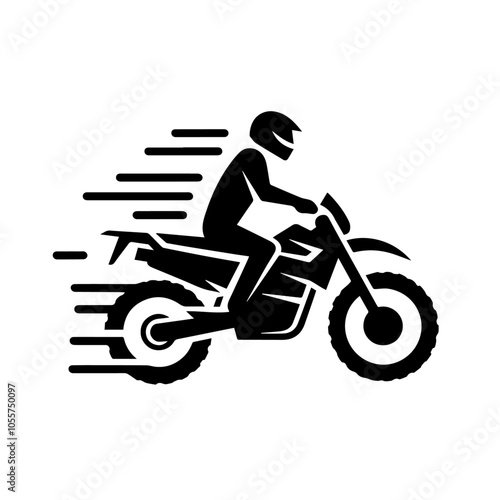 Motorbike Symbol Vector Black and White Icon for Easy Use