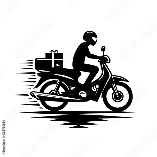 Motorbike Symbol Vector Black and White Icon for Easy Use