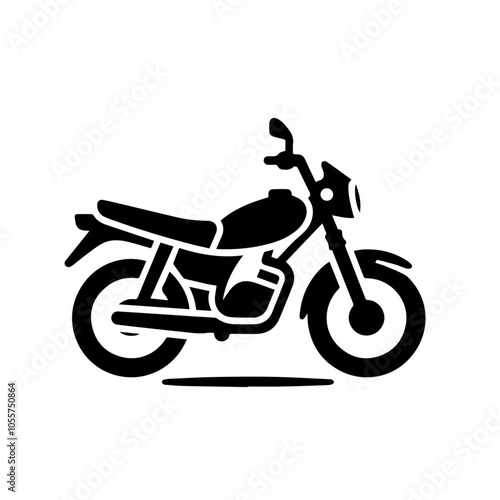 Motorbike Symbol Vector Black and White Icon for Easy Use