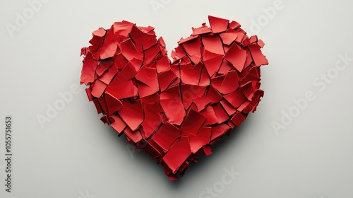 Wallpaper Mural Broken Heart Shape Unveiling Secret Message on White Background Symbolizing Love and Loss Torontodigital.ca