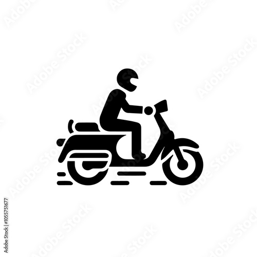 Modern Motorbike Vector Icon Simple Motorcycle Illustration 