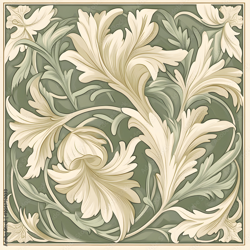 Fototapeta premium Geometric and Organic Doodle Tile and Carpet Designs with White Borders | Hand-drawn, Abstract, Floral, and Symmetrical Patterns in Soft Pastel and Earth Tones