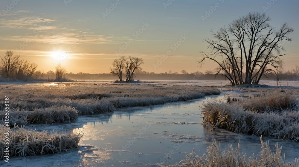 Winter dawn. Silence, snow, frost, and the beauty of nature. Winter dawn. Silence, snow, frost, and the beauty of nature.